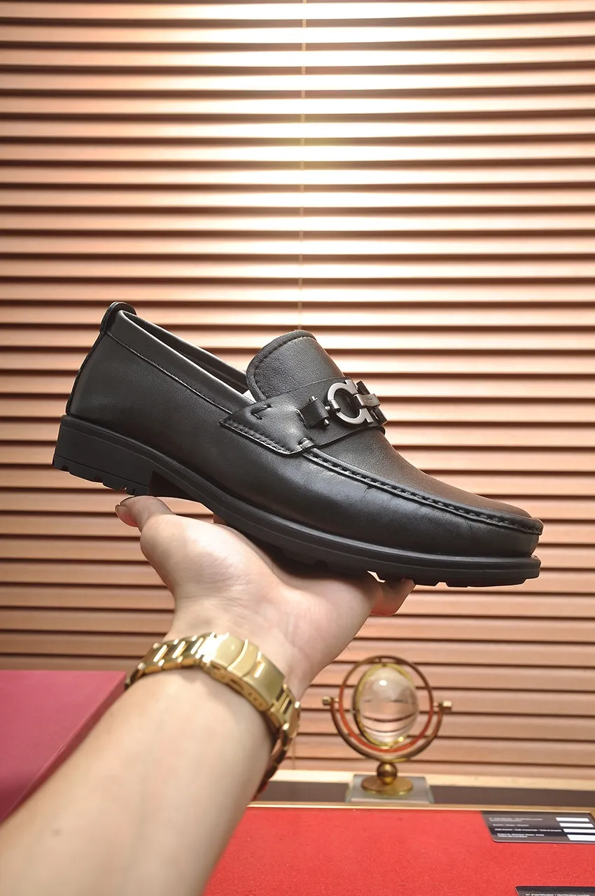 Men's shoes 💰500💶[Ferragamo/Ferragamo] The latest model in the counter. Original imported open-sided high-quality cowhide hand-woven + imported 🐂 cowhide + original luxury metal buckle + original combination outsole. Comparison without pressure 38--44🎉
